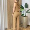 Conjunto Feminino Colete com Zíper e Calça Caqui - Fernanda Ramos Store