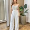 Conjunto Feminino Cropped com Bojo e Camisa Listras Verde - Fernanda Ramos Store