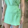 Conjunto Feminino Lulu Cropped Regata e Short Saia Verde - Fernanda Ramos Store