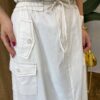 Conjunto Feminino Lydia Cropped sem Bojo e Saia Midi com Bolsos Off White - Fernanda Ramos Store
