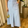 Conjunto Feminino Madri Colete sem Bojo e Saia Longa Azul - Fernanda Ramos Store