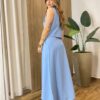 Conjunto Feminino Madri Colete sem Bojo e Saia Longa Azul - Fernanda Ramos Store