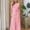 Conjunto Feminino Madri Colete sem Bojo e Saia Longa Rosa - Fernanda Ramos Store