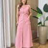 Conjunto Feminino Madri Colete sem Bojo e Saia Longa Rosa - Fernanda Ramos Store