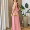 Conjunto Feminino Madri Colete sem Bojo e Saia Longa Rosa - Fernanda Ramos Store