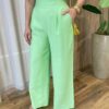 Conjunto Feminino Marina Regata e Calça Pantalona Zíper Verde Claro - Fernanda Ramos Store