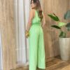 Conjunto Feminino Marina Regata e Calça Pantalona Zíper Verde Claro - Fernanda Ramos Store