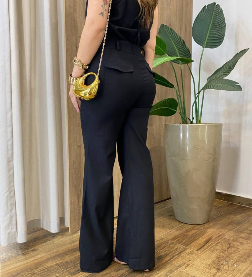 Conjunto Feminino Stela Regata e Calça Preto - Fernanda Ramos Store