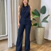 Conjunto Feminino Stela Regata e Calça Preto - Fernanda Ramos Store