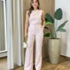 Conjunto Feminino Stela Regata e Calça Rosa Claro - Fernanda Ramos Store