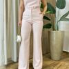 Conjunto Feminino Stela Regata e Calça Rosa Claro - Fernanda Ramos Store