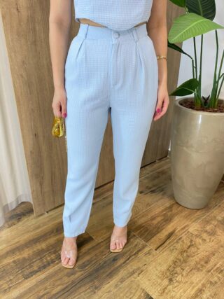 Conjunto Soraya Cropped sem Bojo e Calça Azul - Fernanda Ramos Store