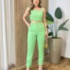 Conjunto Soraya Cropped sem Bojo e Calça Verde - Fernanda Ramos Store