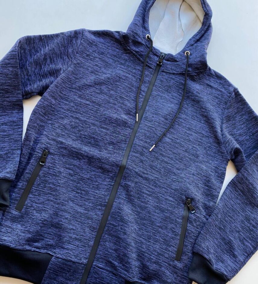 Jaqueta Masculina Moletom Mesclada Azul - Fernanda Ramos Store