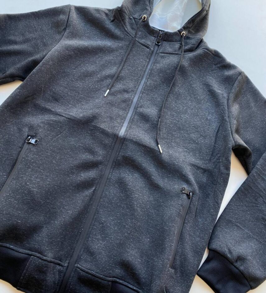 Jaqueta Masculina Moletom Mesclada Preta - Fernanda Ramos Store