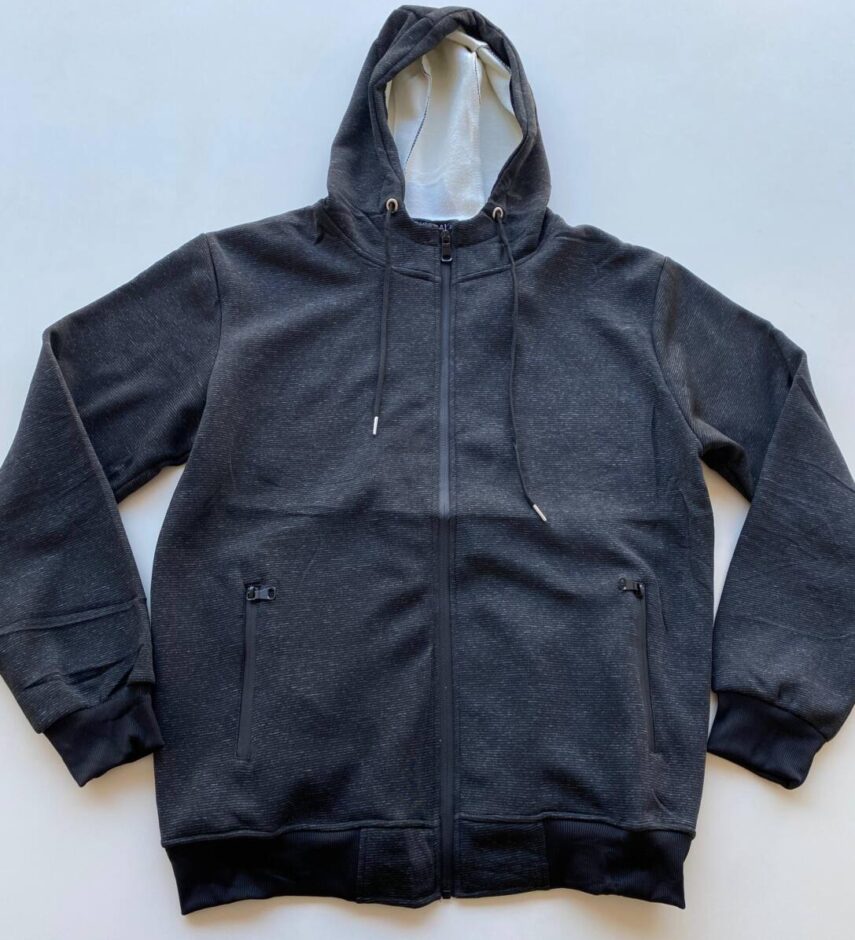 Jaqueta Masculina Moletom Mesclada Preta - Fernanda Ramos Store