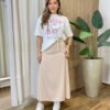 Max T-shirt Feminina Manga Curta Estampa Hello Off White - Fernanda Ramos Store