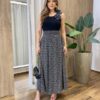 Regata Feminina Canelada Anne com Flores nas Alças Preta - Fernanda Ramos Store