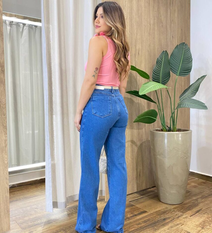 Regata Feminina Canelada Anne com Flores nas Alças Rosa - Fernanda Ramos Store