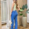 Regata Feminina Canelada Anne com Flores nas Alças Verde - Fernanda Ramos Store