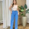Regata Feminina Canelada Beca com Pedrarias na Gola Bege - Fernanda Ramos Store