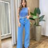 Regata Feminina Canelada Lilu Azul - Fernanda Ramos Store
