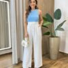 Regata Feminina Canelada Lilu Azul Claro - Fernanda Ramos Store