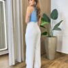 Regata Feminina Canelada Lilu Azul Claro - Fernanda Ramos Store