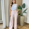 Regata Lis Feminina Viscolinho com Listras Azul - Fernanda Ramos Store