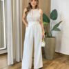 Regata Lis Feminina Viscolinho com Listras Bege e Nude - Fernanda Ramos Store