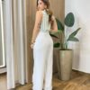 Regata Lis Feminina Viscolinho com Listras Verde - Fernanda Ramos Store