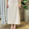 Saia Feminina Midi Bela em Cetim com Zíper Salmão - Fernanda Ramos Store