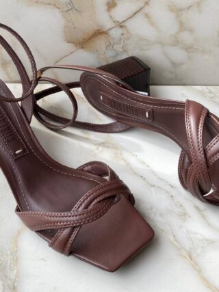 Sandália Feminina Santa Lolla Salto Bloco Dark Cocoa - Fernanda Ramos Store
