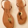 Sandália Rasteira Feminina Santa Lolla Croco Capri Antique - Fernanda Ramos Store