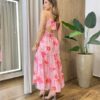 Vestido Feminino Floflo Midi Fundo Rosa - Fernanda Ramos Store
