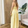 Vestido Feminino Longo Amanda com Bojo Alça Regulável Amarelo - Fernanda Ramos Store
