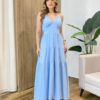 Vestido Feminino Longo Amanda com Bojo Alça Regulável Azul - Fernanda Ramos Store
