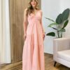 Vestido Feminino Longo Amanda com Bojo Alça Regulável Rosê - Fernanda Ramos Store