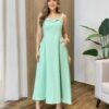 Vestido Feminino Longo Jamily com Bojo e Bolsos Laterais Verde - Fernanda Ramos Store