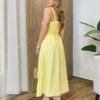 Vestido Feminino Longo Jozie com Bojo Amarração Orgânica Amarelo - Fernanda Ramos Store