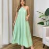 Vestido Feminino Longo Maju com Bojo Frente Única Verde - Fernanda Ramos Store
