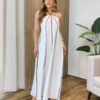 Vestido Feminino Longo Maju com Bojo Frente Única Branco - Fernanda Ramos Store