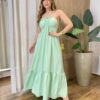 Vestido Feminino Longo Thayla com Bojo Amarração Verde - Fernanda Ramos Store