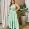 Vestido Feminino Longo Thayla com Bojo Amarração Verde - Fernanda Ramos Store