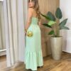 Vestido Feminino Longo Thayla com Bojo Amarração Verde - Fernanda Ramos Store