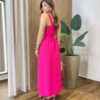 Vestido Feminino Vivi Longo Cinto Removível Pink - Fernanda Ramos Store