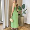 Vestido Feminino Vivi Longo Cinto Removível Verde - Fernanda Ramos Store