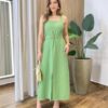 Vestido Feminino Vivi Longo Cinto Removível Verde - Fernanda Ramos Store