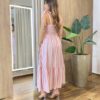 Vestido Freya Feminino com Bojo Listrado Rosa - Fernanda Ramos Store