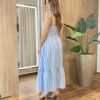 Vestido Freya Feminino com Bojo Listrado Rosa - Fernanda Ramos Store